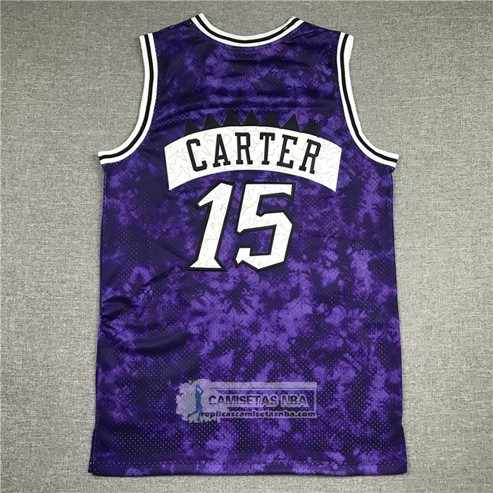Camiseta Toronto Raptors Vince Carter NO 15 Galaxy Violeta